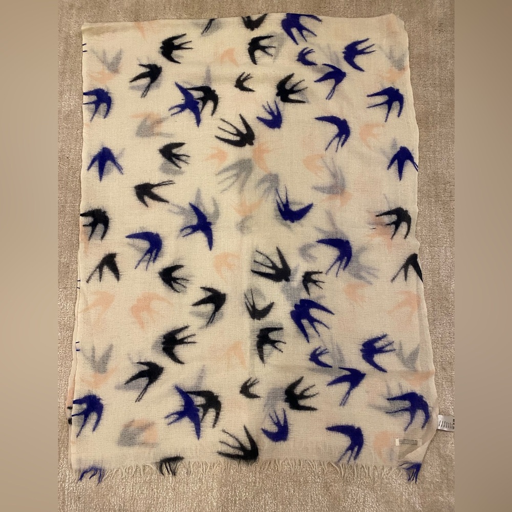 Lacoste 100% Wool Bird Print Scarf - Made in India